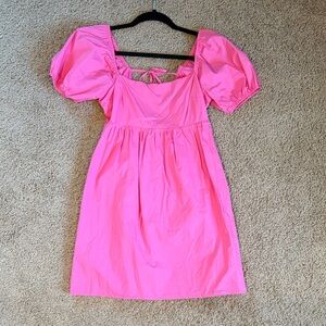 Pink poplin tie back sundress